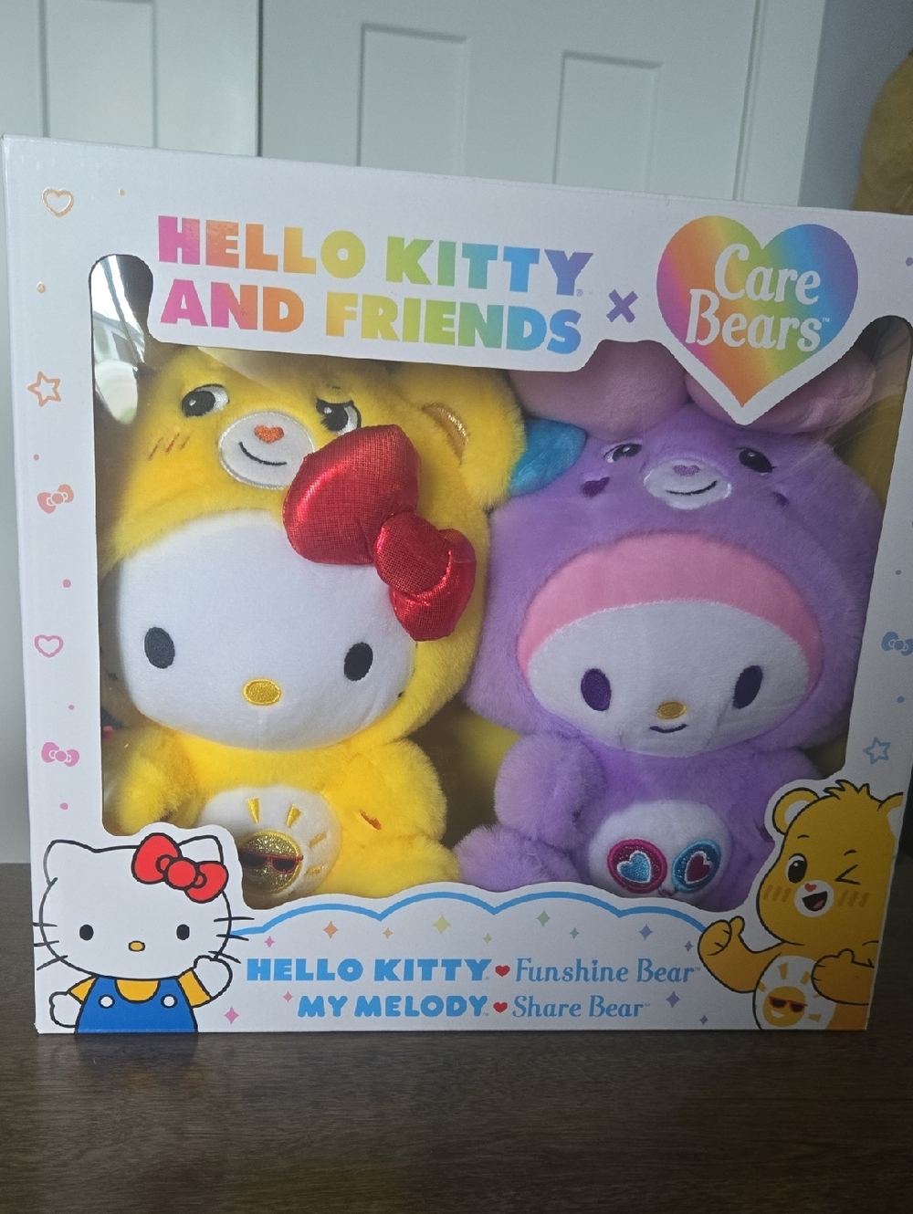 Hello Kitty x Care Bears Plush Duo - Yellow & Purple